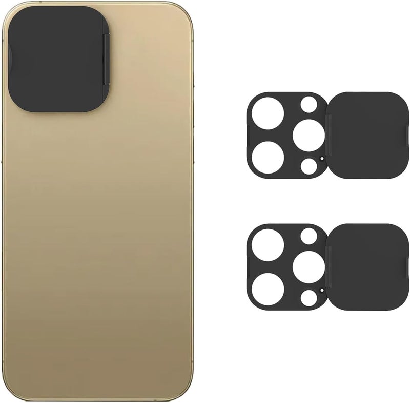 EYSOFT Phone Camera Lens Cover Compatible for Phone 16 Pro/ 16 Pro Max,Camera Lens Protector to Protect Privacy and Security,Strong Adhesive Black-2 Pack - Image 1